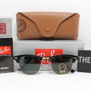 RAY-BAN 3016 W0365  BLACK/ARISTA GOLD CLUB-MASTER